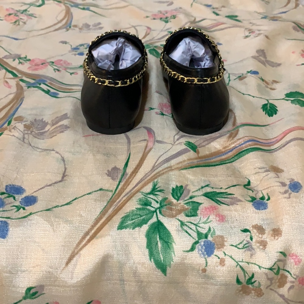NIB Black Woven Chain Trim Flats - Picture 4 of 6